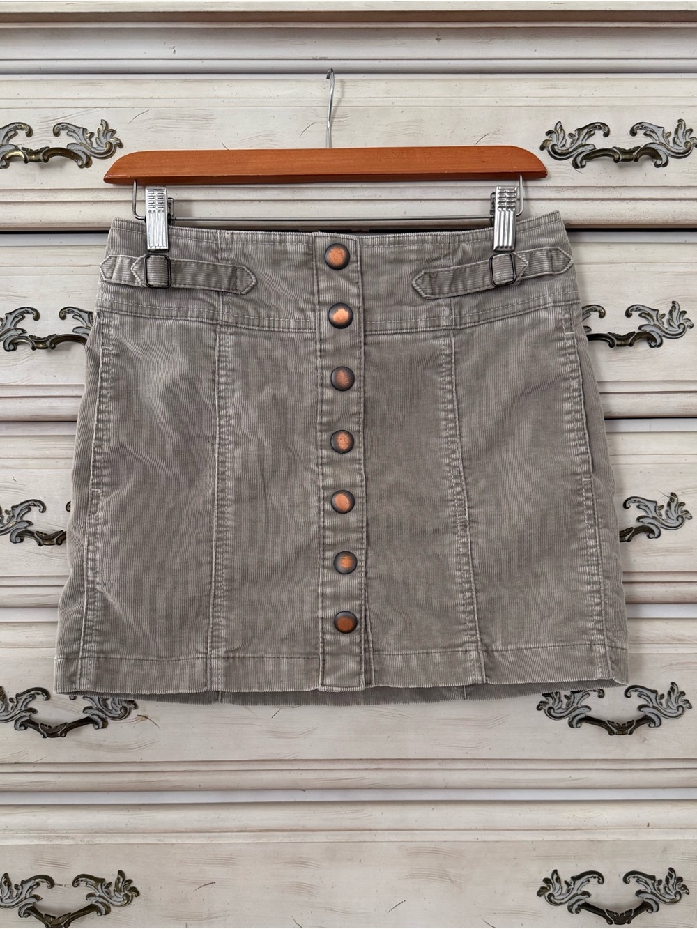 Gap Vintage Corduroy Snap Button Mini Skirt